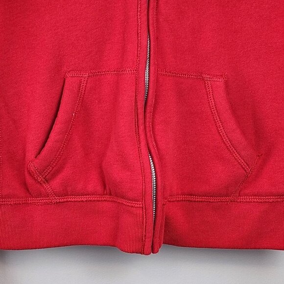 Abercrombie and Fitch sz L women red hoodie sherpa fur Y2K - Picture 3 of 11